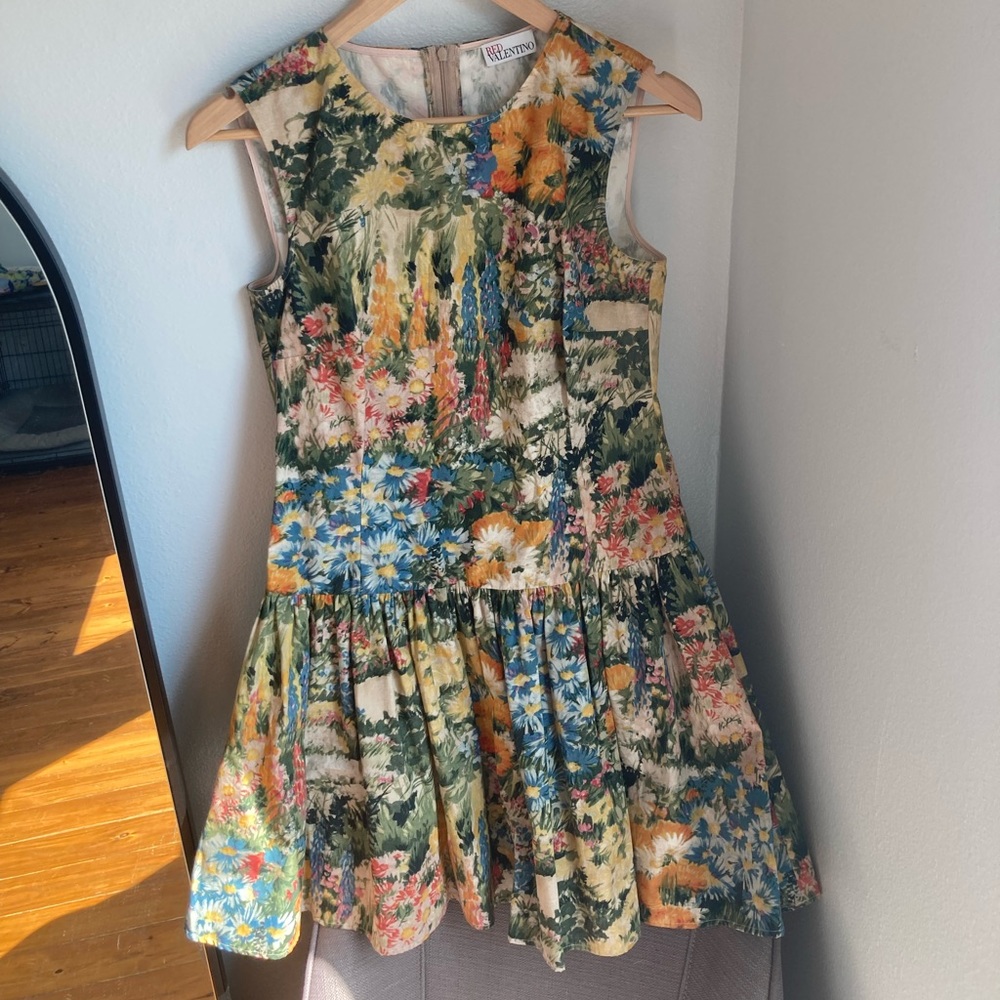 Red Valentino Floral Fit & Flare Dress Size 44
